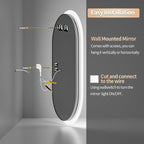 LUVODI Lighted LED Bathroom Mirror: 40x20IN Oval Anti-Fog Dimmable Wall Mounted - Image 6