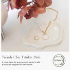 Ceramic Jewelry Tray Trinket Dish, Decorative Cloud Vanity Key Tray