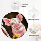 Pigs Sunflowers Bedroom Curtains 63 Inch Length, Window Curtains Tab Top - Image 6