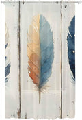 Sheer Curtains 108 Inches Long, Boho Ombre Vintage Wooden Grain Privacy Voile by Unknown
