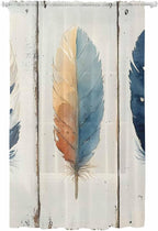 Sheer Curtains 96 Inches Long, Boho Ombre Vintage Wooden Grain Privacy Voile by Unknown