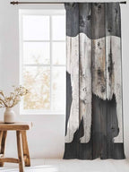 Sheer Curtains 84 Inches Long, Farmhouse Country Vintage Wood Grain Privacy - Image 3