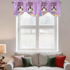 Purple Easter Tie Up Valance Curtains - Image 3
