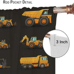 Kids Construction Window Curtains, Construction Machinery Equipment Mode of - Image 6