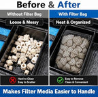 MAQIHAN 10 Pack Aquarium Filter Media Bags - Reusable Mesh Bags with Zipper - Field & Pure