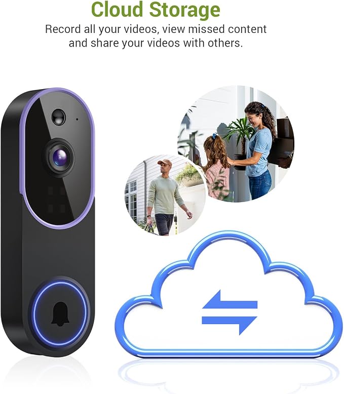 1080P Wireless Video Doorbell Camera, Smart Outdoor Surveillance Cam, FHD Live - Image 6