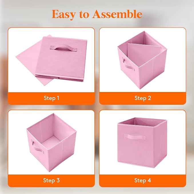 Lifewit Collapsible Fabric Storage Cubes Bins Set 11 Inch, Foldable Cubby