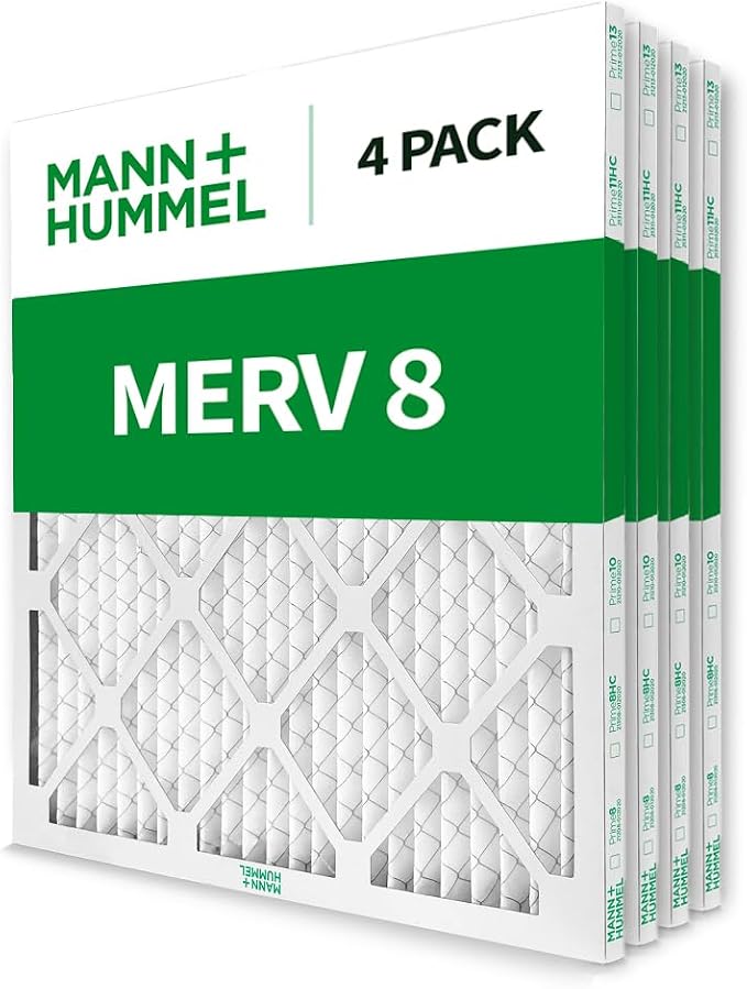 Mann+Hummel 16x16x1 MERV 8 Pleated HVAC AC Furnace Air Filters. 4 Pack. - Image 3