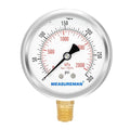 MEASUREMAN 2-1/2inch Dial Size, Glycerin Filled Pressure Gauge, 0-300psi/kpa by MEASUREMAN