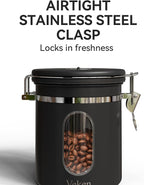 Veken Coffee Canister with Window, Airtight Stainless Steel Kitchen Food - Image 3