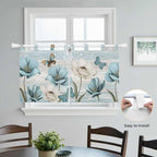 Spring Floral Kitchen Curtains 36 Inch Length, Small Window Curtains Tab Top - Image 4