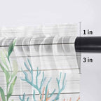 Summer Beach Sheer Valance Curtains, Ocean Colorful Coral Shell Seaweed - Image 7