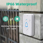 Wireless Doorbell with 2 Receivers IP66 Waterproof 1000ft Range Door Bell