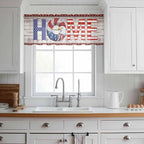 4th of July Sheer Valances for Windows 42"x18", Light Filtering Kitchen - Image 3