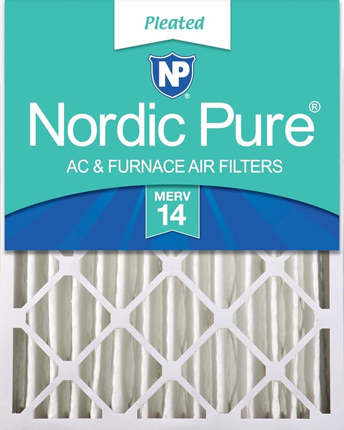 Nordic Pure 20x20x4 Pleated MERV 14 Air Filter 1 Pack by NordicPure