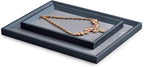 Oirlv Premium Leather Flat Jewelry Tray Jewelry Display Organizer, Valet Tray
