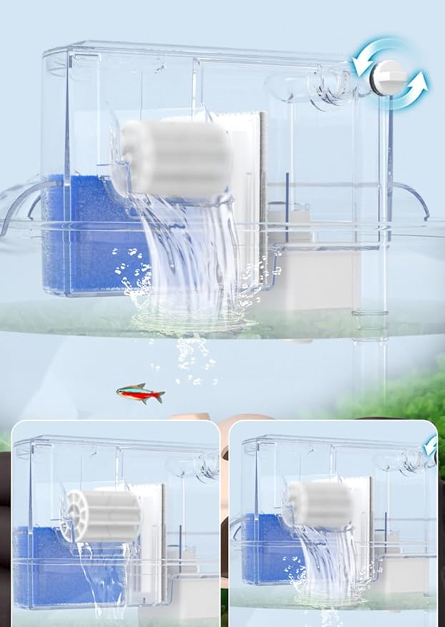 Circular Fish Tank Filter, Aquarium Hang on Filter, Small Fish Tank - Image 8