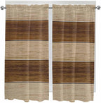 Retro Country Brown Wooden Board Window Valance Curtains, Farmhouse Gradient - Image 5