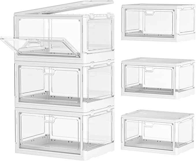 Clear Storage Bin with Lid 3 Pack 【Stackable & Sturdy】 Plastic Multifunctional