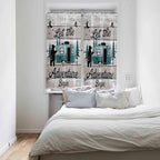 Farmhouse Bear Camper Van Tree Window Valance Curtains, Vintage Wood Grain - Image 4