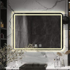 Rectangle Bathroom Mirror with Lights Touch Control Switch Demister Pad - Image 3