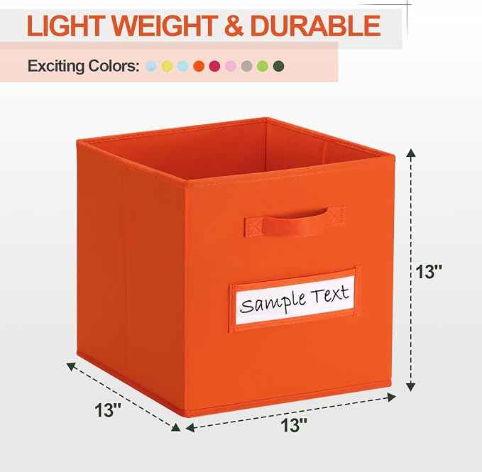 artsdi Fabric storage cubes 13 Inch Cube Storage Bin, cube organizer bins