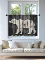 Sheer Curtains 54 Inch Length, Farmhouse Country Vintage Wood Grain Privacy - Image 4