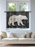 Sheer Curtains 45 Inch Length, Farmhouse Country Rustic Wooden Grain Privacy - Image 4