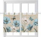 Spring Flowers Kitchen Curtains 36 Inch Length, Small Window Curtains Tab Top by Unknown