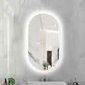 Oval LED Illuminated Bathroom Mirror, Wall-mounted Vanity Makeup Mirror by Unknown
