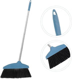 BESPORTBLE Soft Bristle Broom Dustpan Set Blue Floor Sweeping Broom Non-Stick - Image 8