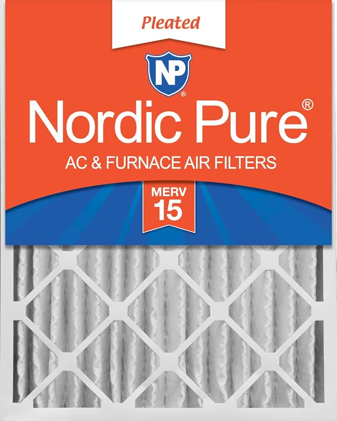 Nordic Pure 16x24x4 Pleated MERV 15 Air Filter 1 Pack by NordicPure