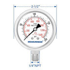 MEASUREMAN Fully Stainless Steel Hydraulic Glycerin Filled Pressure Gauge - Image 7