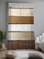 Sheer Curtains 108 Inches Long, Vintage Geometric Brown Semi Sheer Curtains - Image 2