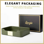 SANZIE Luxury Leather Tray Desktop Storage Catchall Organizer Decorative Tray