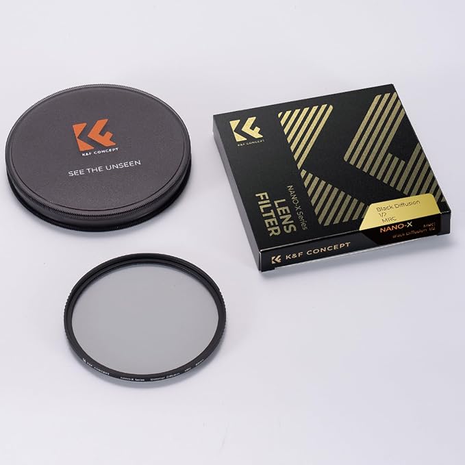 K&F CONCEPT 58mm Black Diffusion 1/2 Filter Mist Cinematic Effect Lens Filter - Image 8