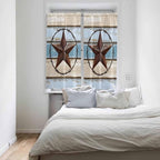 Vintage Western Star on Wood Grain Window Valance Curtains, Retro Wooden - Image 4