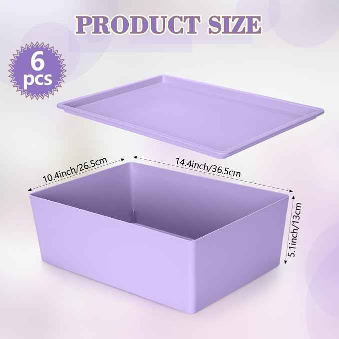 Menkxi 6 Pcs Large Plastic Storage Bins