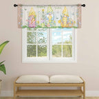 Easter Sheer Valances for Windows 42"x12", Light Filtering Kitchen Curtains - Image 4