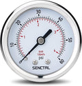 SENCTRL 0-60 Psi Pressure Gauge, 1/4 NPT Back Mount, Waterproof, Stainless by senctrl