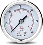 SENCTRL 0-60 Psi Pressure Gauge, 1/4 NPT Back Mount, Waterproof, Stainless by senctrl