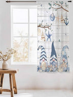 Sheer Curtains 63 Inch Length, Coastal Eucalyptus Semi Sheer Curtains Light - Image 3