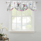 Spring Tie Up Valance Curtains for Windows, Kitchen Curtains Window Shades - Image 2
