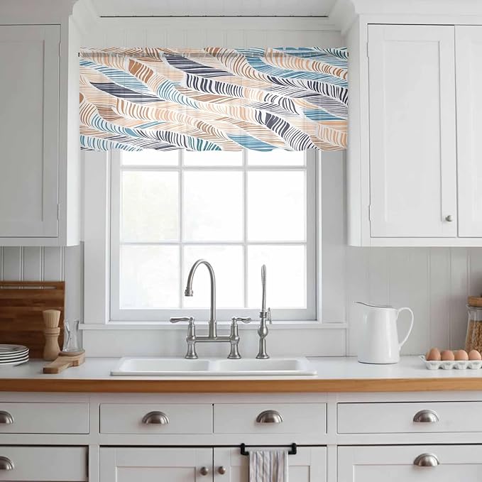 Abstract Stripes Sheer Valance Curtains - Image 2