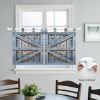 Farmhouse Wood Grain Kitchen Curtains 36 Inch Length, Small Window Curtains Tab - Image 4