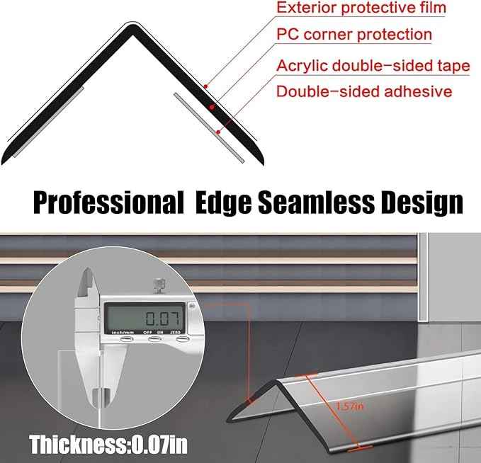 4 PCS Wall Corner Protectors, 42cm Length Self-Adhesive Plastic Baby Corner