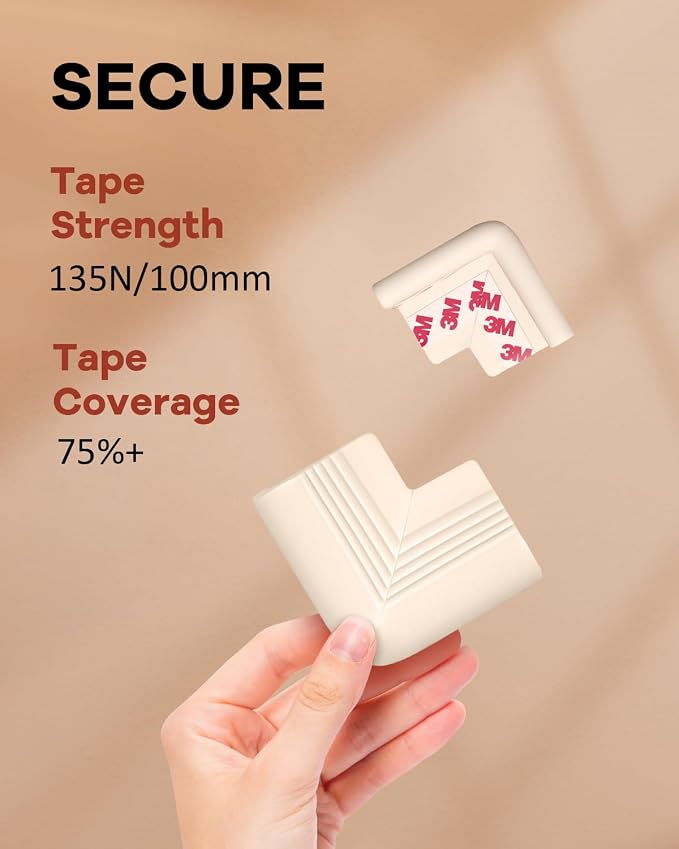 Baby Proofing Corner Guards 8 Pack White, Soft Foam Edge and Corner Protectors - Image 8
