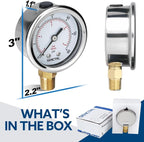 SENCTRL 0-60 Psi Pressure Gauge, 1/4 Npt Lower Mount, Waterproof, Stainless - Image 6