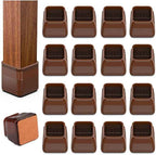 16pcs Square Chair Leg Floor Protectors, Felt Pads Chair Leg Protectors