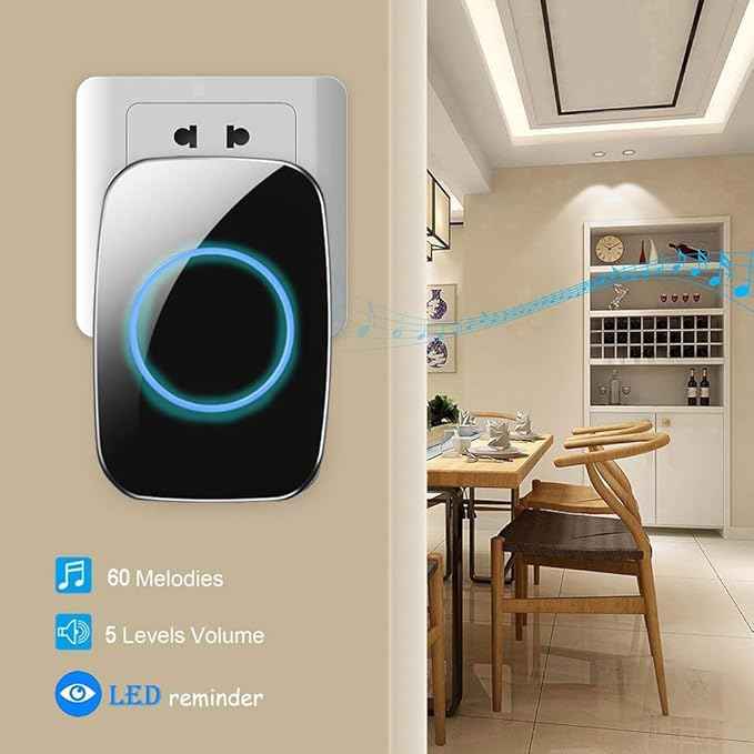 Wireless Doorbell, FullHouse Waterproof Door Bell Kit, Distinguish Front and